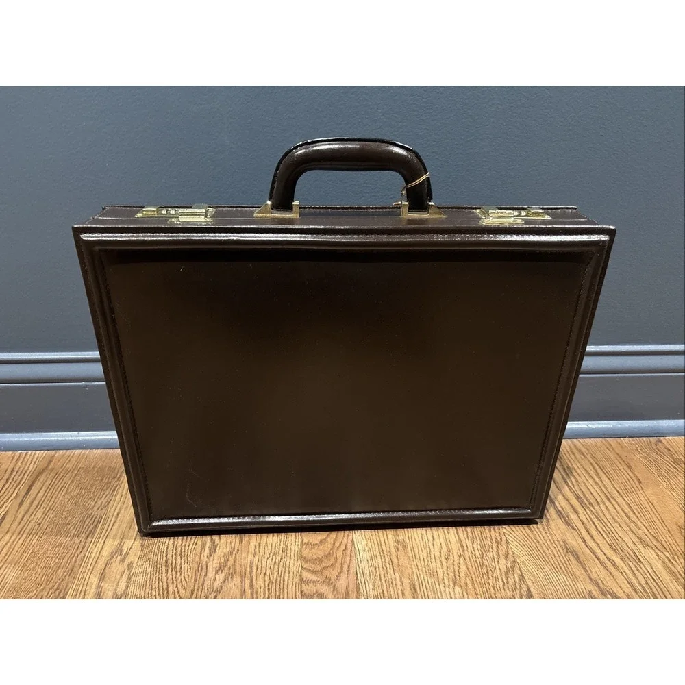 Leather Presto Briefcase Classic Brown Leather